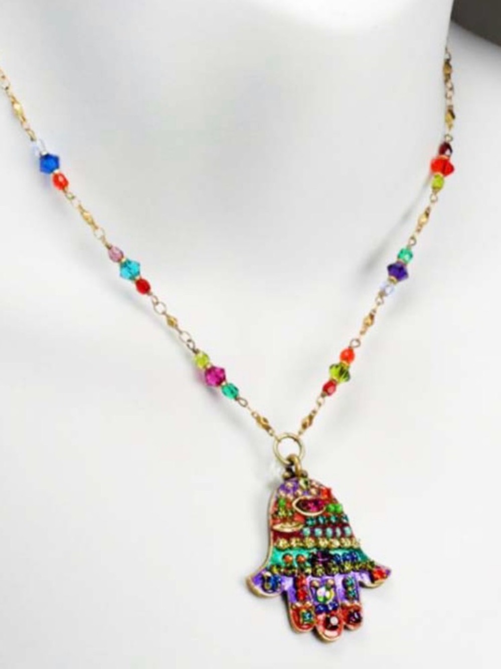 MultiBright Medium Hamsa Necklace